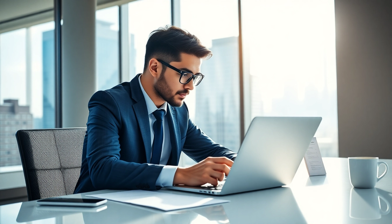 Headhunter IT analysiert Lebensläufe in einem modernen Büro mit hellem Licht.