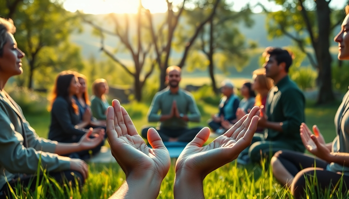 Engelarbeit lernen durch meditative Praktiken in der Natur mit freudigen Menschen.