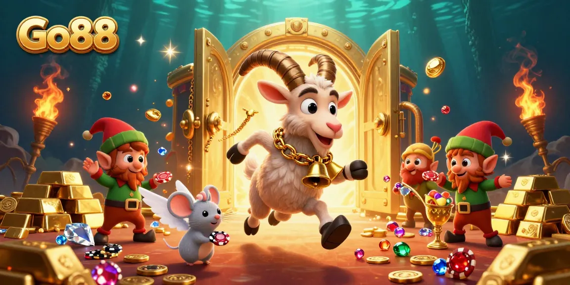 Experience thrilling gameplay at Go88 with Krampus and merry characters in a vibrant casino setting.