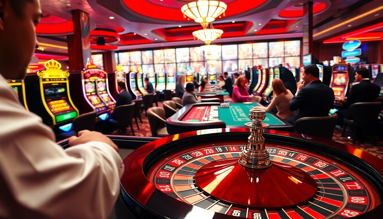 Spiele bei casinospiele.de an einem aufregenden Roulettetisch in einem eleganten Casino.