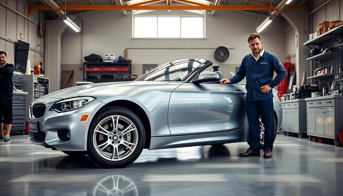 Der BMW Spezialist zeigt präzise Handwerkskunst an einem restaurierten Fahrzeug.