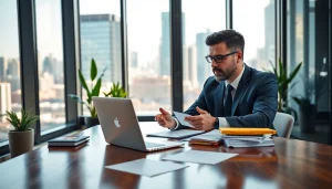 Headhunter Schweiz bietet professionelle Rekrutierungslösungen in einer modernen Büroumgebung an.